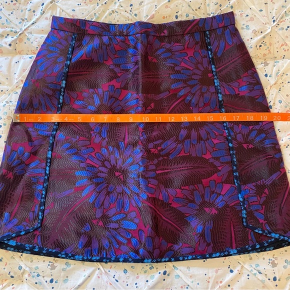 J.Crew Purple Midnight Floral Jacquard Mini Skirt size 4 - Picture 5 of 11